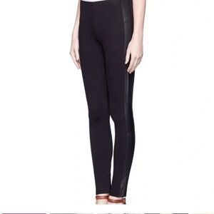 J. Crew Pixie Leather Stripe Tuxedo Skinny Black Pant, 00R